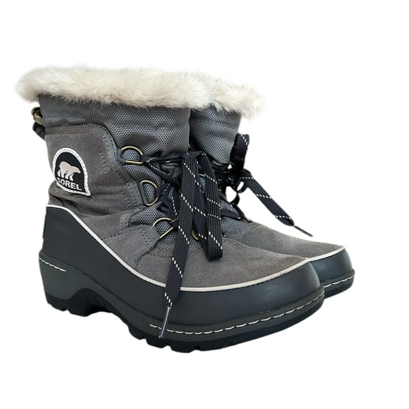 SOREL Trivoli lll Women’s Suede Waterproof Winter Boots in Quarry/Cloud Gray 6 - Picture 4 of 17